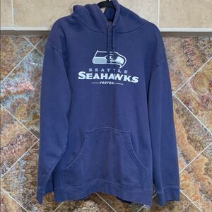 Super Bowl Bound Seattle Seahawks Logo Team Lockup Fitted Pullover Hoodie 1XB